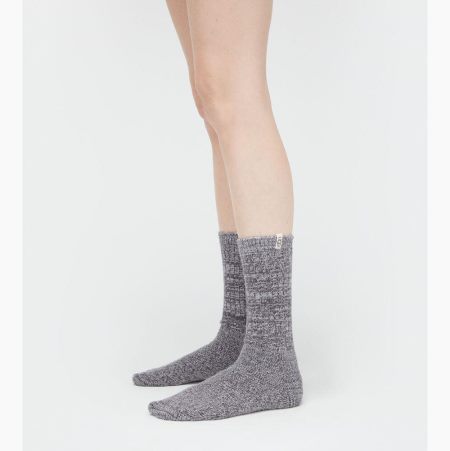 UGG Rib Knit Slouchy Crew - Sokker Dame - Dyp Grå (NO-J859)